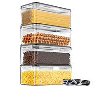 Surejoy 3,2L Boite Rangement Cuisine Lot de 4, Boîte Hermetiques Alimentaires en Plastique, Rangement Organisation Cuisine Cereales Pâtes