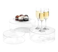 Surélévateur pour Présentation Alimentaire | Présentoir Transparent pour Boissons - Lot de 3 Étagères de Table pour Décor Maison Pâtisserie Événement Musée Fleurs Buffet Vente au Détail
