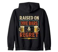 Surélevée sur les barres de plongée et design rétro amusant Regret Sweat à Capuche