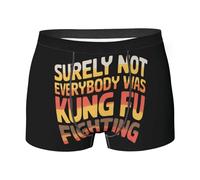 Surely Not Everybody Was Kung Fu Fighting Boxer Boxer pour hommes garçons, sous-vêtements ultra doux et respirants Style3797, Blanc 0., S
