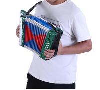 SURENHAP accordéon 17 touches Instrument de musique accordéon piano basse 17 touches 8 pour étudiants instruments concertina Vert