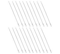 SURENHAP Aiguille pour machine à tricoter Lot de 20 aiguilles à double chas en métal de 9 cm de long pour mercerie aiguille