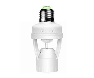 Surenhap E27 Adaptateur de Douille Ampoules LED Convertisseur de Douille Lumière d'ampoule avec capteur de Mouvement PIR 360 °, Temps réglable et lux