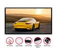 SURENHAP Écran de projection Écran de projecteur HD Portable 16:9, rideau de Projection pliable en Polyester pour le 100 72 pouces