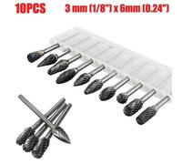 SURENHAP Lime rotative Un ensemble de 10 fraises en carbure d'acier au tungstène pour foret à outil rotatif bricolage meule
