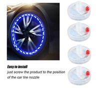 SURENHAP lumière de valve 4pcs énergie solaire moto vélo roue de voiture pneu bouchon de valve LED lampe flash auto kit