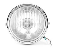 SURENHAP phare de moto Phare avant universel pour moto rétro Silver Shell White Lens pour GN125 moto phares