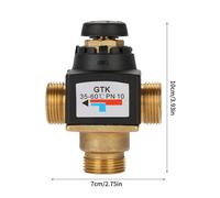 SURENHAP Soupape Vanne de mélange thermostatique en laiton à filetage mâle DN20 à 3 voies pour electronique pneumatique