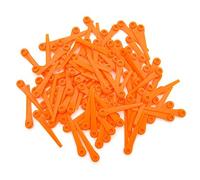 SurePromise Lot de 100 lames de rechange en plastique pour tondeuse à gazon Gardena 9823 9825 Orange 70 mm