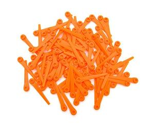 SurePromise Lot de 100 lames de rechange en plastique pour tondeuse à gazon Gardena 9823 9825 Orange 70 mm
