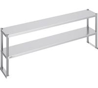 VEVOR Étagère Double en Inox à 2 Niveaux 30,5x182,9 cm pour Table de Préparation