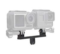 SUREWO Double Support en Aluminium, Double Adaptateur Compatible avec GoPro Hero 13 12 11 10 9 8 7 6 5 Noir, APEMAN/AKASO/DJI Omso Action 5 Pro/4/3/2 et Plus Encore