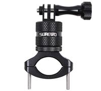 SUREWO Support de Guidon de vélo en Aluminium, Support de vélo de Montagne Rotatif à 360 degrés Compatible avec GoPro Hero 13/12/11/10/9/8/7/6/5 Noir, DJI Osmo Action 5 Pro/4/3/2