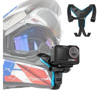 SUREWO Support de mentonnière pour casque de moto GoPro Hero 8/7/(2018)/6/5 Noir, Session 4, Hero 3, DJI Osmo Action, AKASO/Campark/YI et plus encore