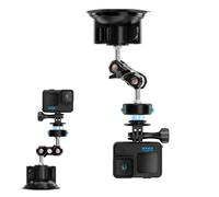 SUREWO Support magnétique à ventouse à libération rapide pour GoPro, puissant support de caméra de voiture avec bras d'extension en métal compatible avec GoPro Hero 12, 11, 10, 9, 8, 7, 6, DJI Osmo