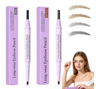 Surezia Eyebrow Pencil,Crayon Sourcil Waterproof,surezia feather edge brow pencil,Precise Brow Pencil, Crayon Sourcils Double Embout avec Brosse pour Sourcils Nets et Précis，2#+3#