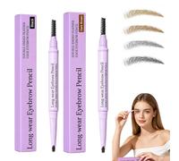 Surezia Eyebrow Pencil,Crayon Sourcil Waterproof,surezia feather edge brow pencil,Precise Brow Pencil, Crayon Sourcils Double Embout avec Brosse pour Sourcils Nets et Précis，2#+4#