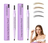 Surezia Eyebrow Pencil,Crayon Sourcil Waterproof,surezia feather edge brow pencil,Precise Brow Pencil, Crayon Sourcils Double Embout avec Brosse pour Sourcils Nets et Précis，3#+4#