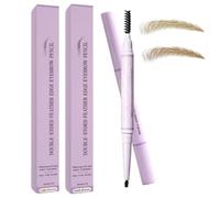 Surezia Eyebrow Pencil,Surezia Feather Edge Brow Pencil,Crayon Sourcil Waterproof,Crayon Sourcils Double Embout Avec Brosse Pour Sourcils Nets Et Précis,Sourcils Maquillage,2 g，Brun Clair+Marron Foncé