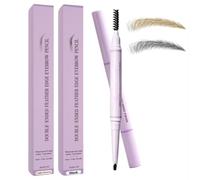 Surezia Eyebrow Pencil,Surezia Feather Edge Brow Pencil,Crayon Sourcil Waterproof,Crayon Sourcils Double Embout Avec Brosse Pour Sourcils Nets Et Précis,Sourcils Maquillage,2 g，Noir+Brun Clair