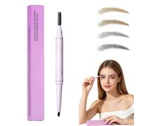 Surezia Eyebrow Pencil, Surezia Feather Edge Brow Pencil, Double-Ended Eyebrow Pencils, Natural Fill, Long-Lasting Brows, Sweatproof, Precision Definer for Natural Hair-Like Strokes，Dark Brown