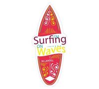 surf 2 rouge Landes autocollant logo 639 adhésif sticker - Taille : 12 cm