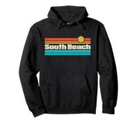 Surf 70s 80s Florida South-Beach Surf Sweat à Capuche