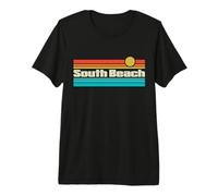 Surf 70s 80s Florida South-Beach Surf T-Shirt Haut de Gamme