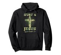 Surf and Jesus Laguna Beach California Christian Surfer Love Sweat à Capuche