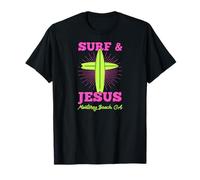 Surf and Jesus Monterey Beach California Christian Surfer T-Shirt