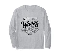 Surf Beach Graphic Surfer Gift Coastal Surfing Lover Manche Longue