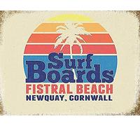 Surf Boards Plaque en métal pour plage fistrale 30,5 x 40,6 cm