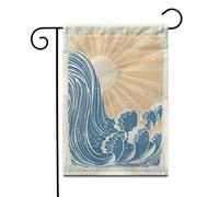 Surf Cascade Vagues D'Eau Bleue Soleil Plage Vintage Drapeau De Jardin Double Face Drapeau Couleurs Vives Garden Flag Pour Intérieur Maison Balcon 30X45Cm