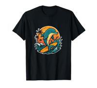 Surf Dauphin au Coucher du Soleil T-Shirt