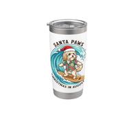 Surf Havanese Christmas In August Tropical Beach Dogs Gobelet isotherme en acier inoxydable double paroi