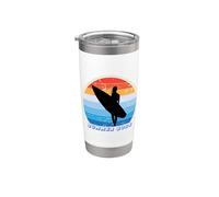 Surf hawaïen été Los Angeles Vintage Beach Tropical Gobelet isotherme en acier inoxydable double paroi