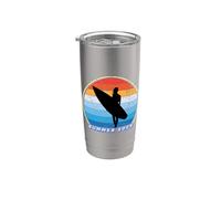 Surf hawaïen été Los Angeles Vintage Beach Tropical Gobelet isotherme en acier inoxydable double paroi