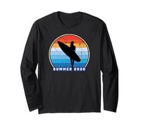 Surf hawaïen été Los Angeles Vintage Beach Tropical Manche Longue