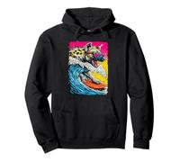 Surf Hyène équitation Ocean Wave Surfer Animal Coucher de Soleil Plage Sweat à Capuche