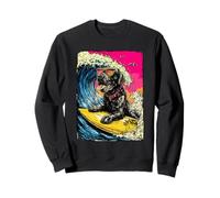 Surf Labrador Retriever équitation Wave Dog Surfer Coucher de Soleil Sweatshirt