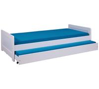 Surf lit 90x200cm avec 1 lit gigogne blanc.