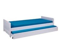 Surf lit 90x200cm avec 1 lit gigogne blanc.