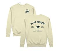 Surf Monkey Sweat-shirt bio à col rond Save The Oceans, Jaune citron, M