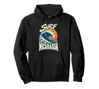 Surf Nicaragua Retro années 80 Ocean Waves Beach Travel Adventure Sweat à Capuche