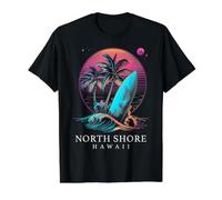 Surf North Shore Hawaii Surfer Oahu Retro Wave Surf T-Shirt Graphique avec Valeur, Homme, Noir, S