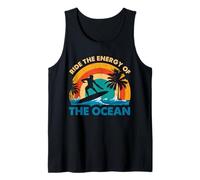 Surf Ride The Energy of The Ocean Tropical Sunset Art Débardeur