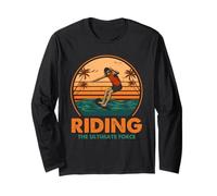 Surf Riding The Ultimate Force Sunset Wave Ride Art Manche Longue