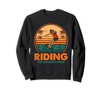 Surf Riding The Ultimate Force Sunset Wave Ride Art Sweatshirt