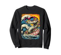 Surf Serpent équitation Ocean Wave Surfer Animal Coucher de Soleil Plage Sweatshirt