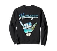 Surf Shaka Hand sur la Plage Tropicale du Nicaragua Sweatshirt